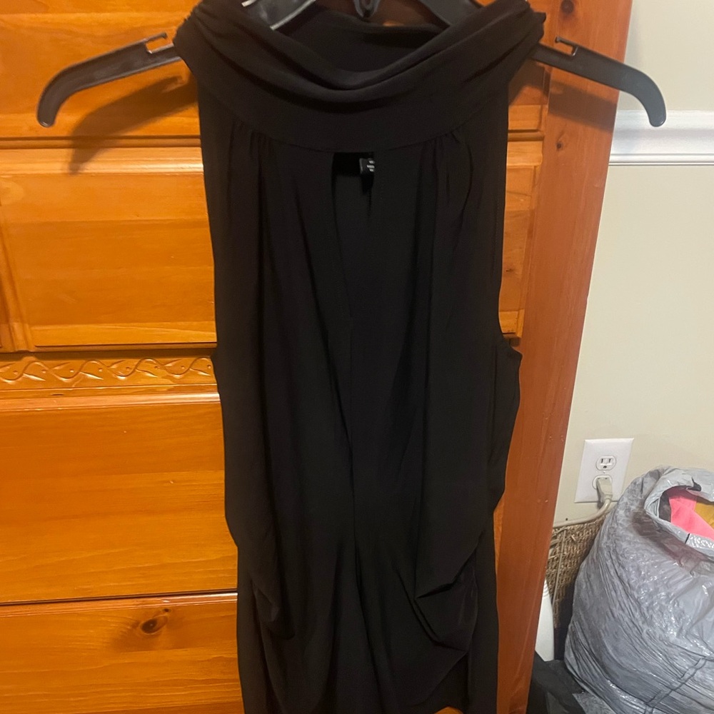 WHBM Black Blouse Tank with Keyhole